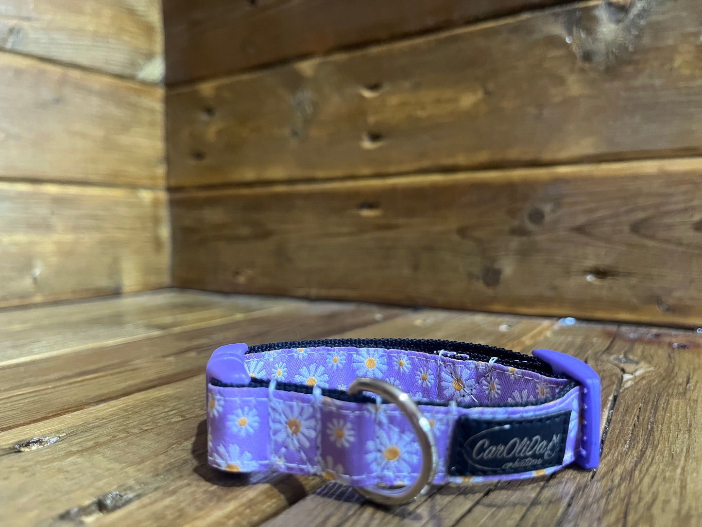 Collier à clip - Fleur mauve XS/S