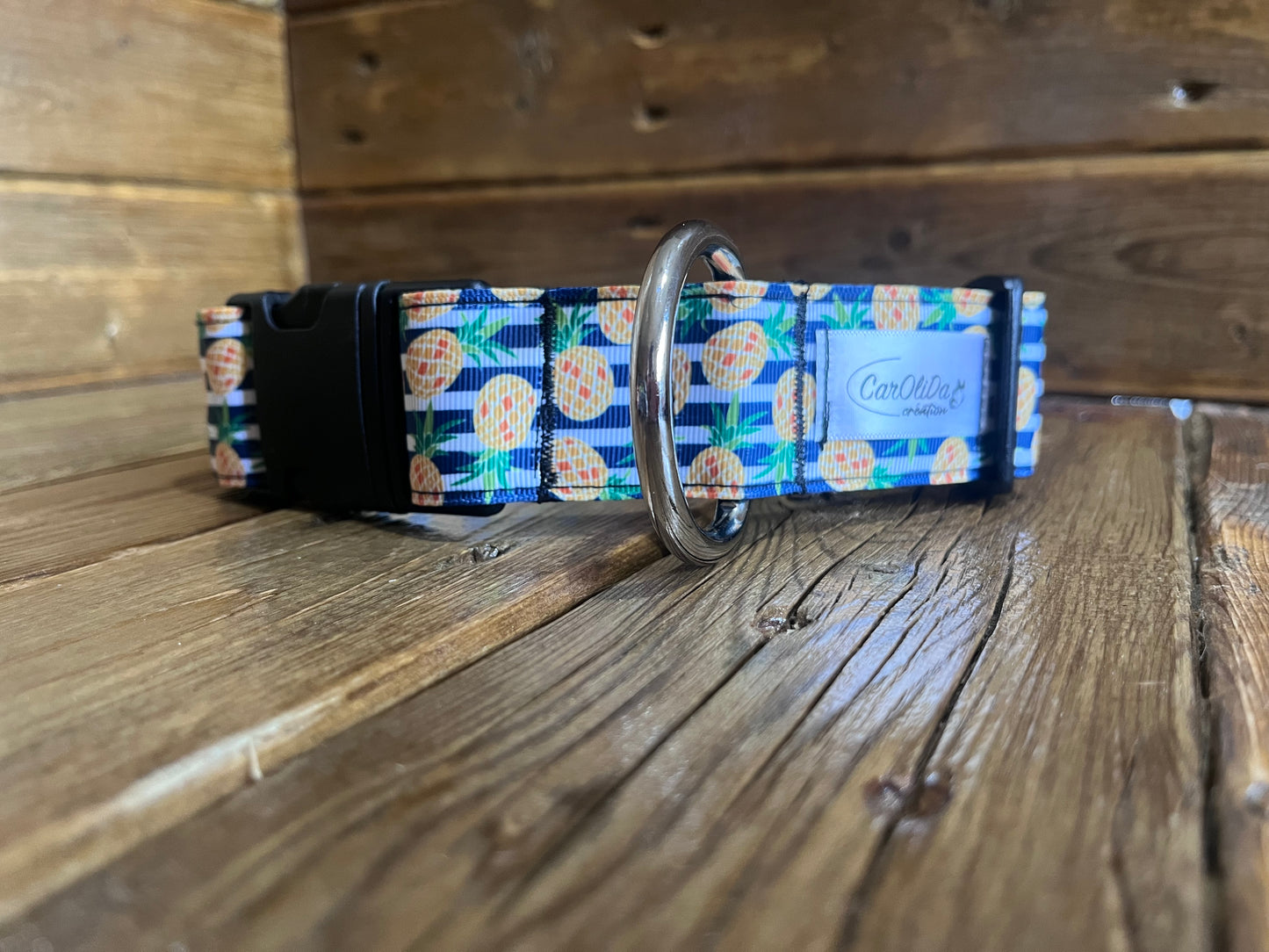 Collier à clip - Ananas rayé L
