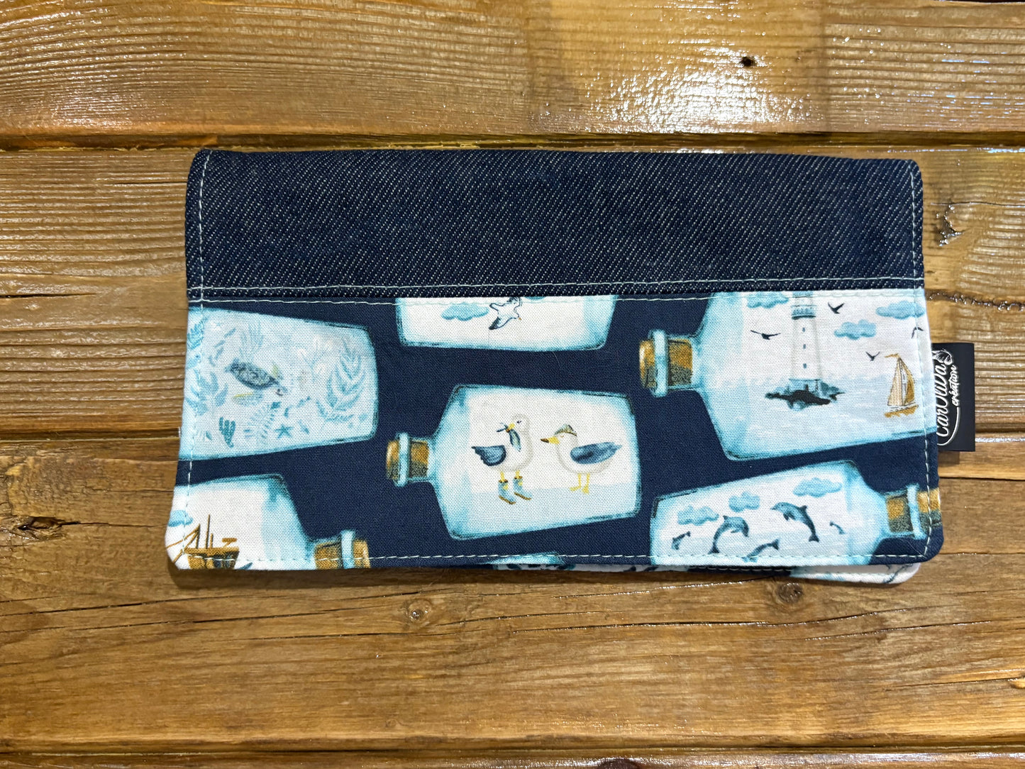 Protège carnet santé - Bande animaux Marin