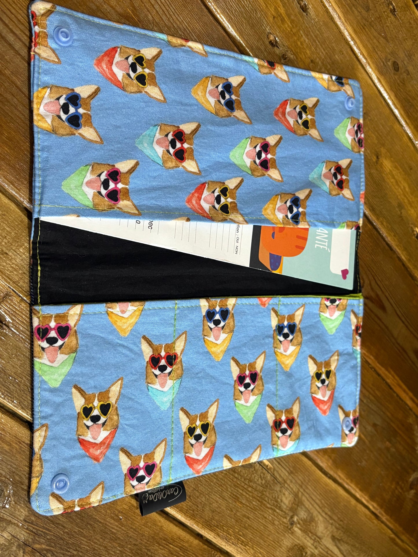 Protège carnet corgi