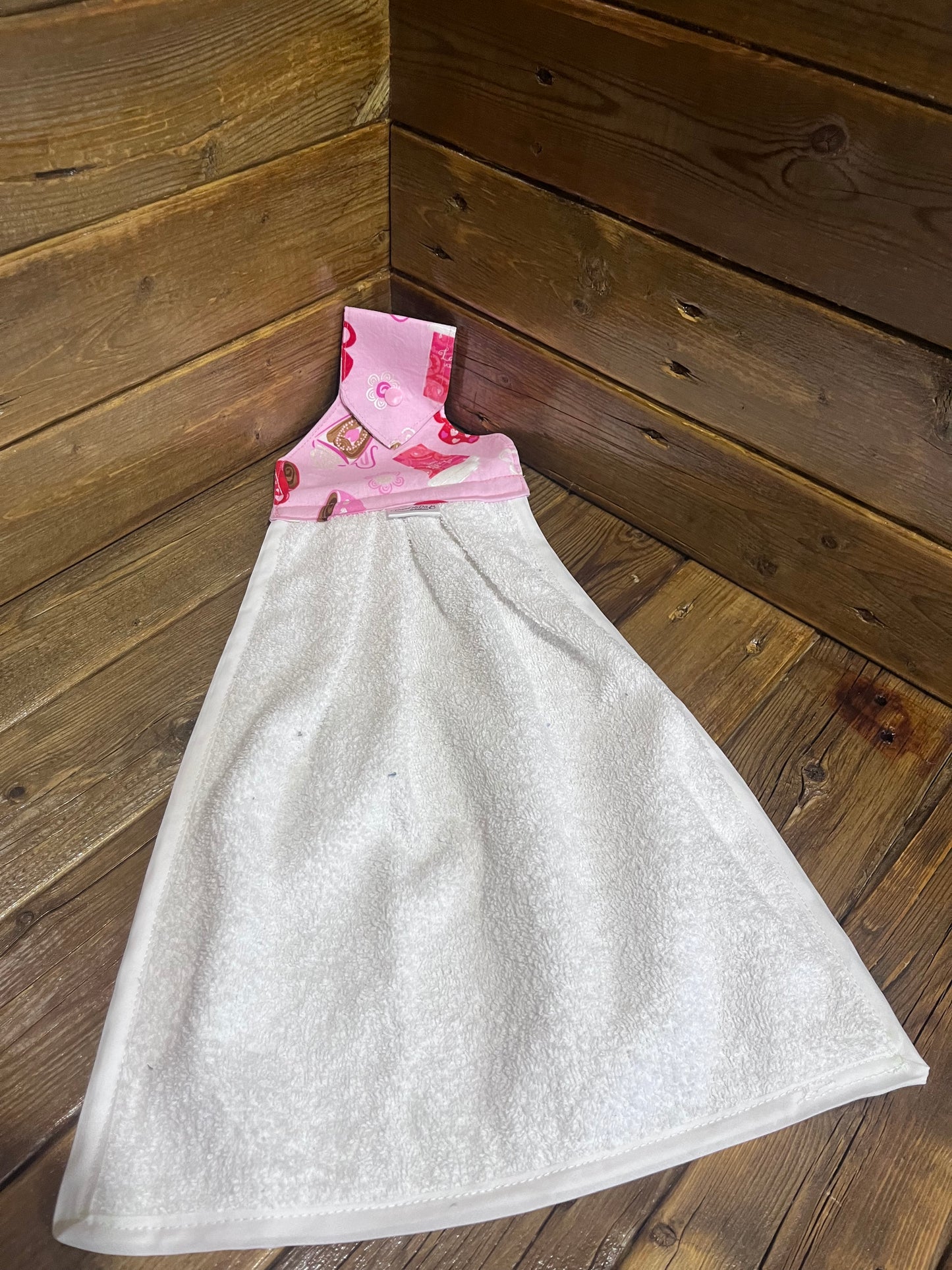 Essuie main blanc/ café