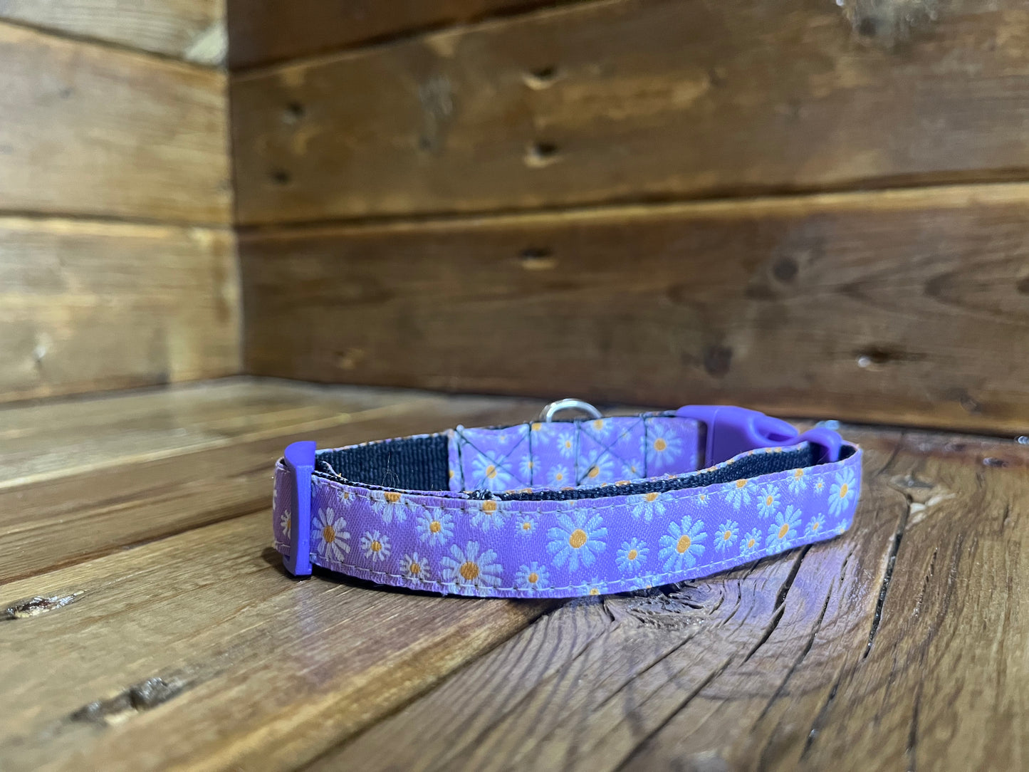 Collier à clip - Fleur mauve XS/S