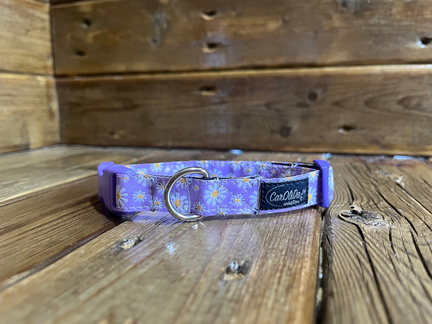 Collier à clip - Fleur mauve XS/S