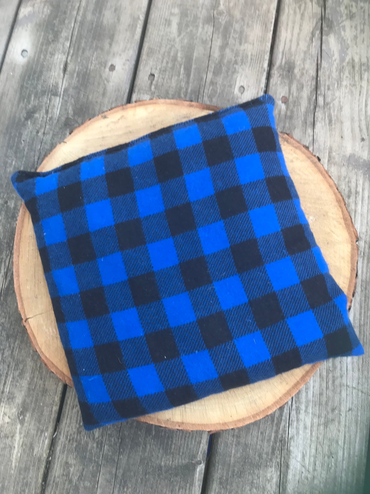 Sac réconfort-Carré-Carreauté bleu