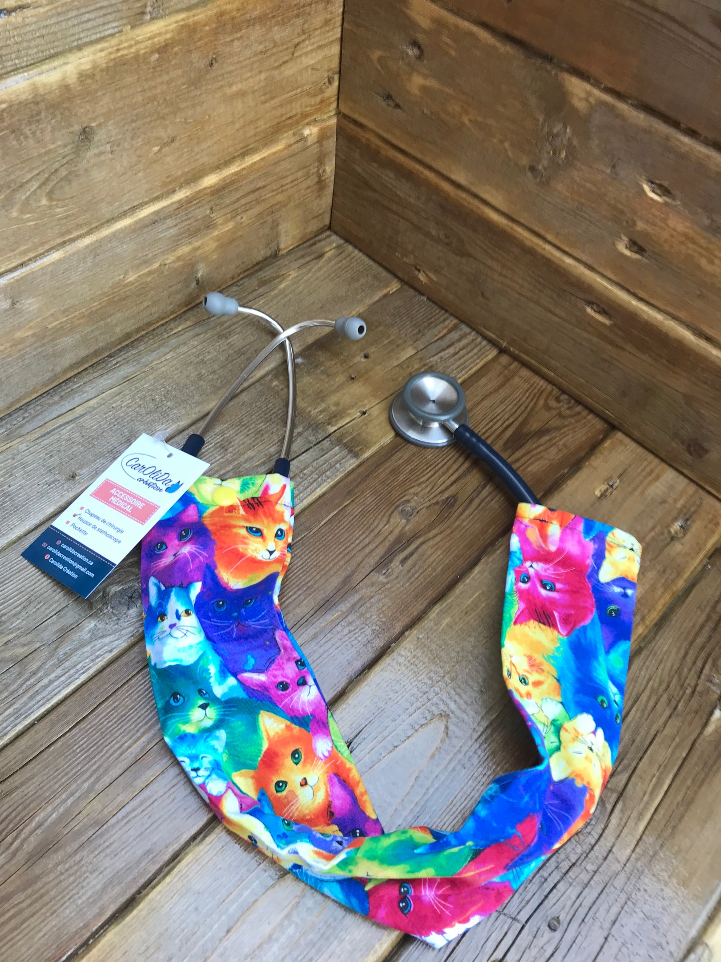 Housse stéthoscope-Chat