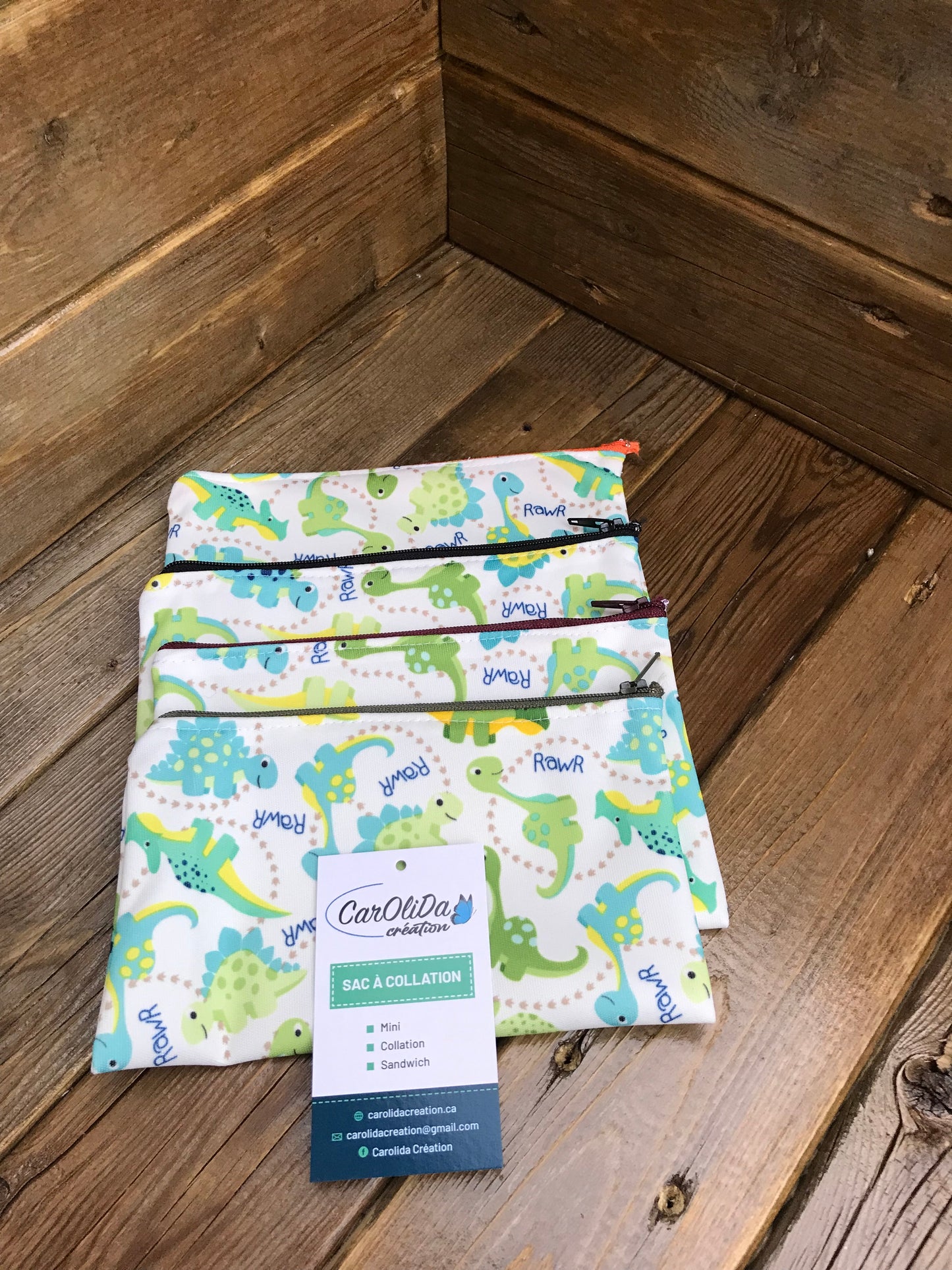 Sac réutilisable Format collation- dinosaure