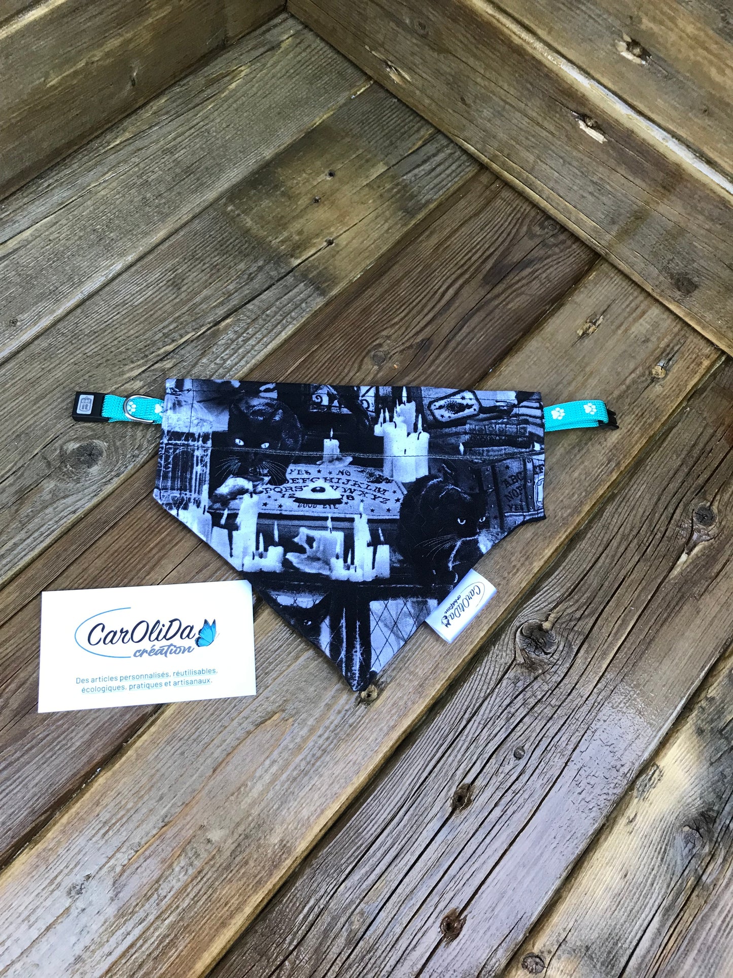 Bandana pour collier réversible- chat