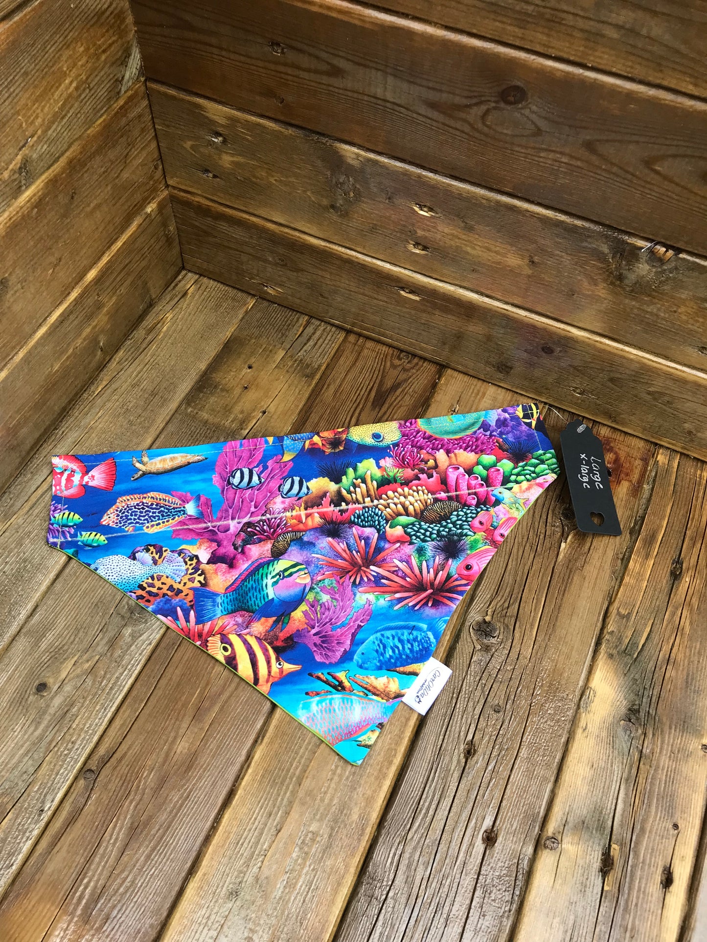 Bandana pour collier réversible- Corail