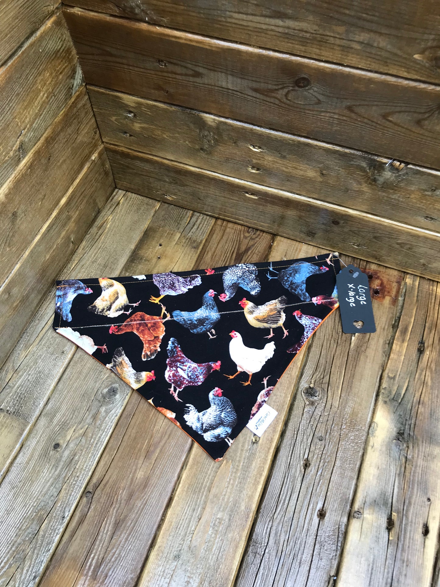 Bandana pour collier réversible- Poule