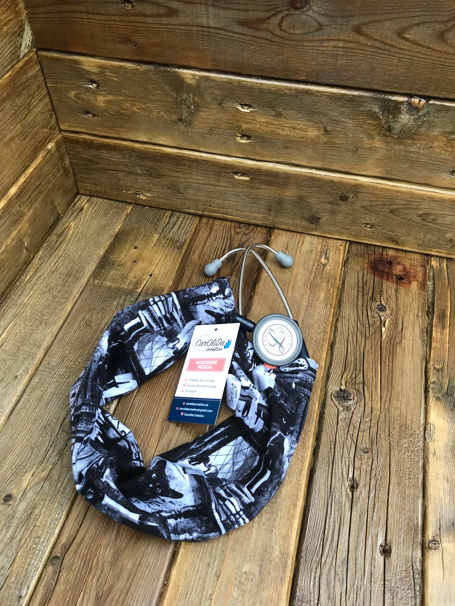 Housse stéthoscope Chat hanté