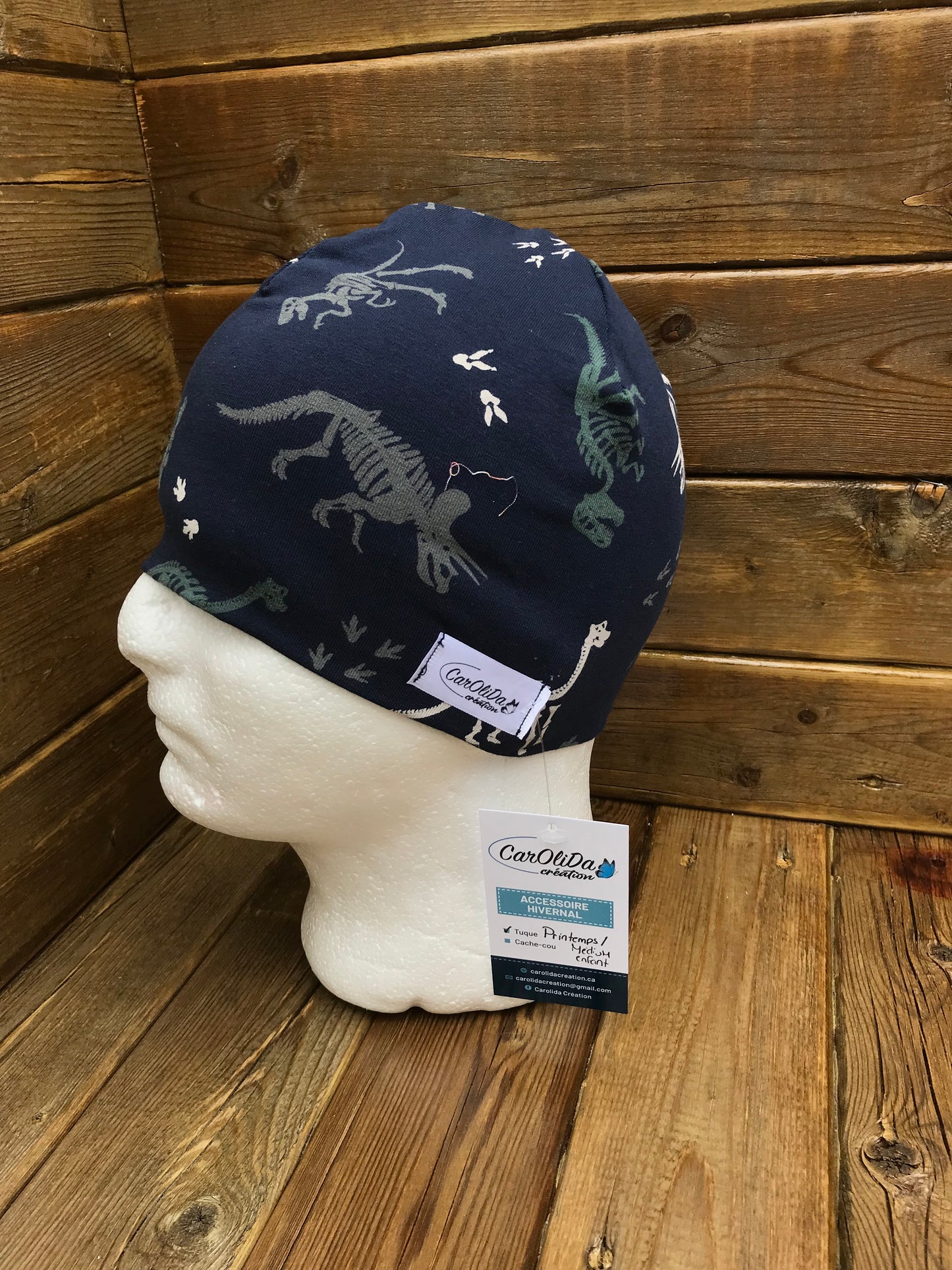 Tuque Printemps/Automne- Dinosaure Moyenne