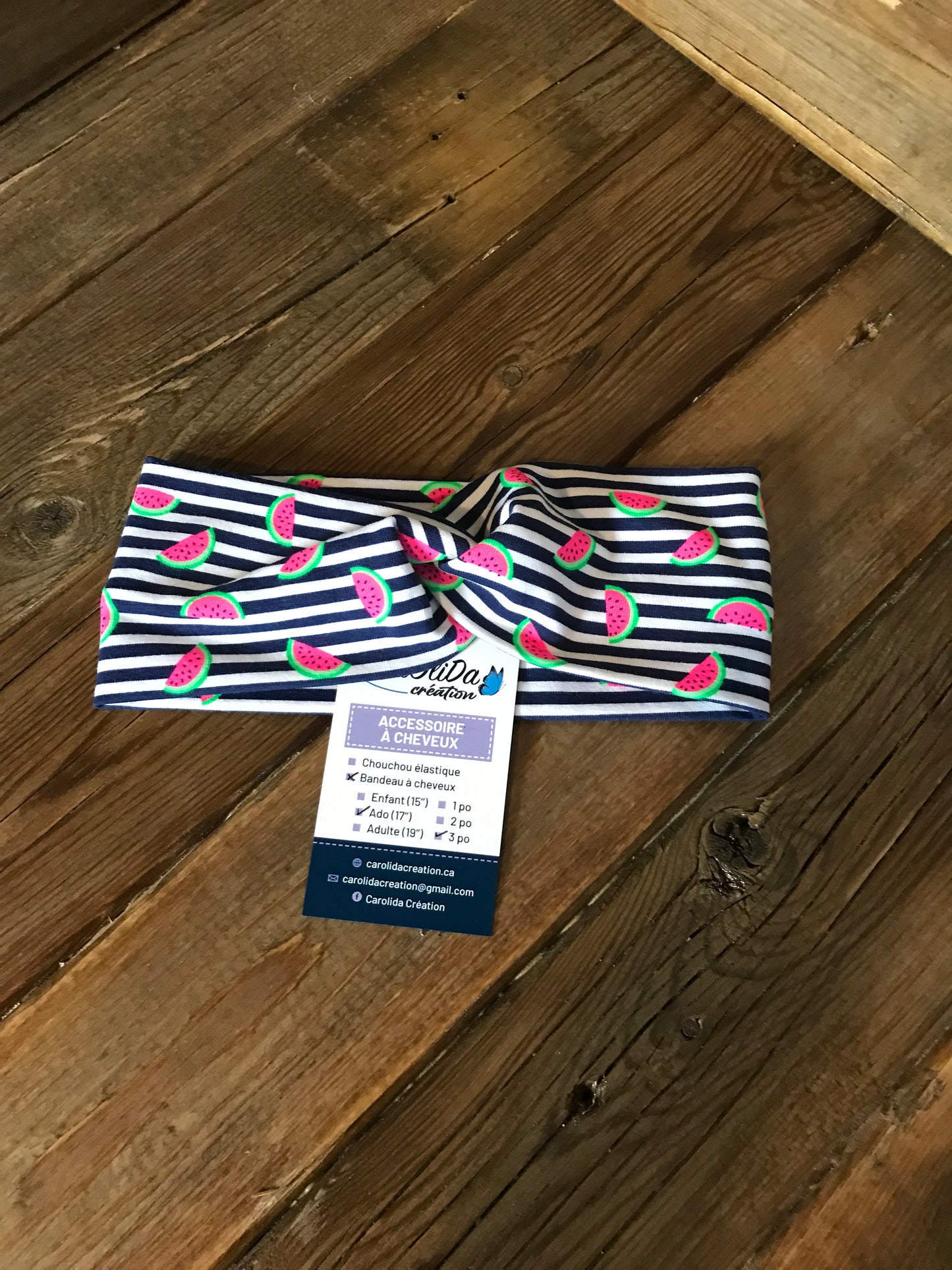 Bandeau cheveux Ado 3"