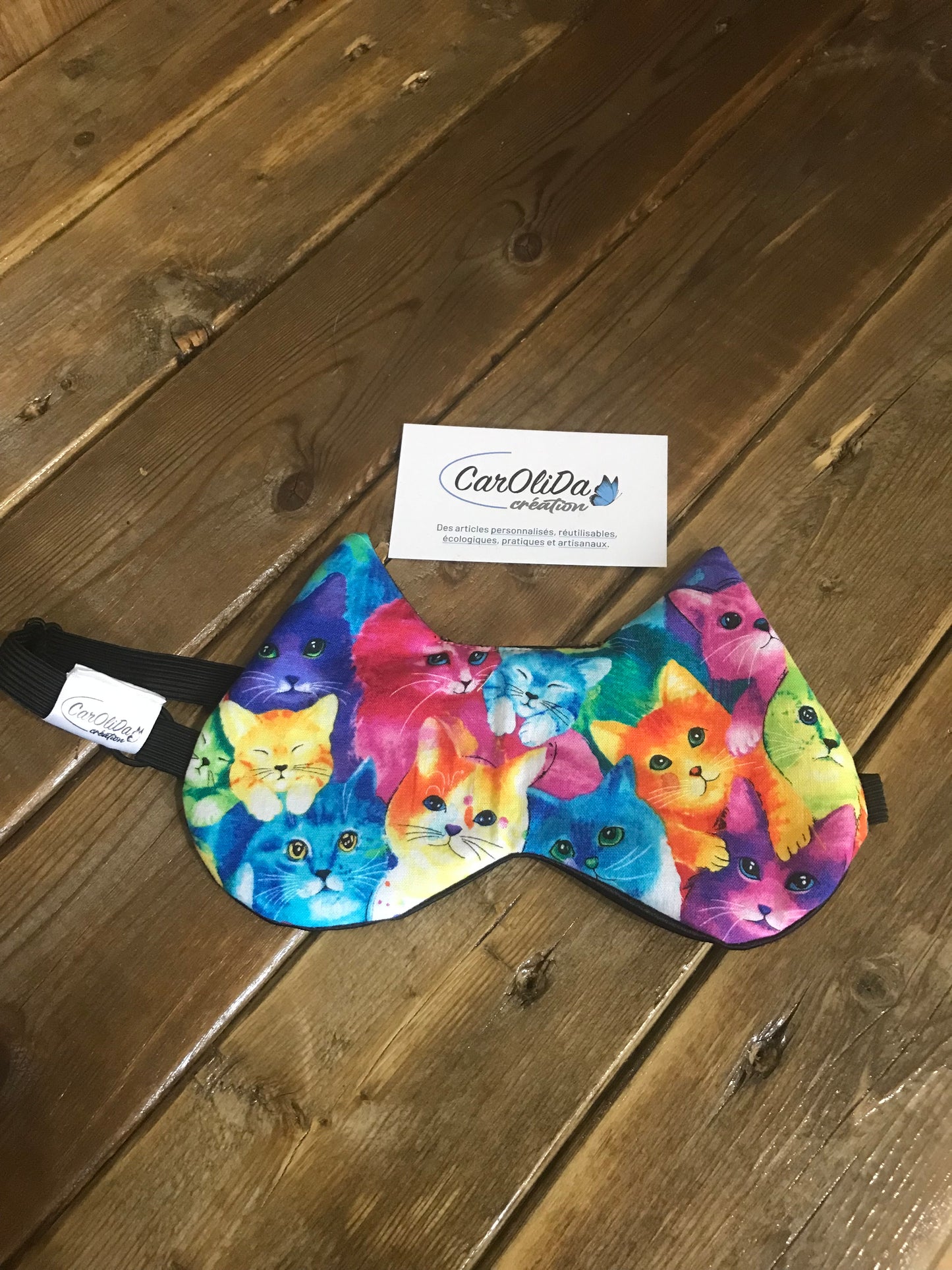 Masque de sommeil - Format chat, chat coloré