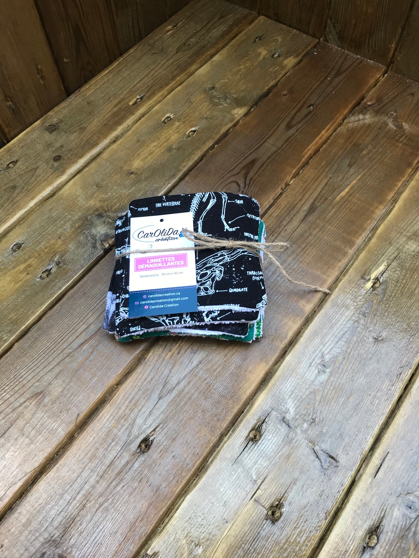 Lingette démaquillante dino "Dark in the glow" + vert