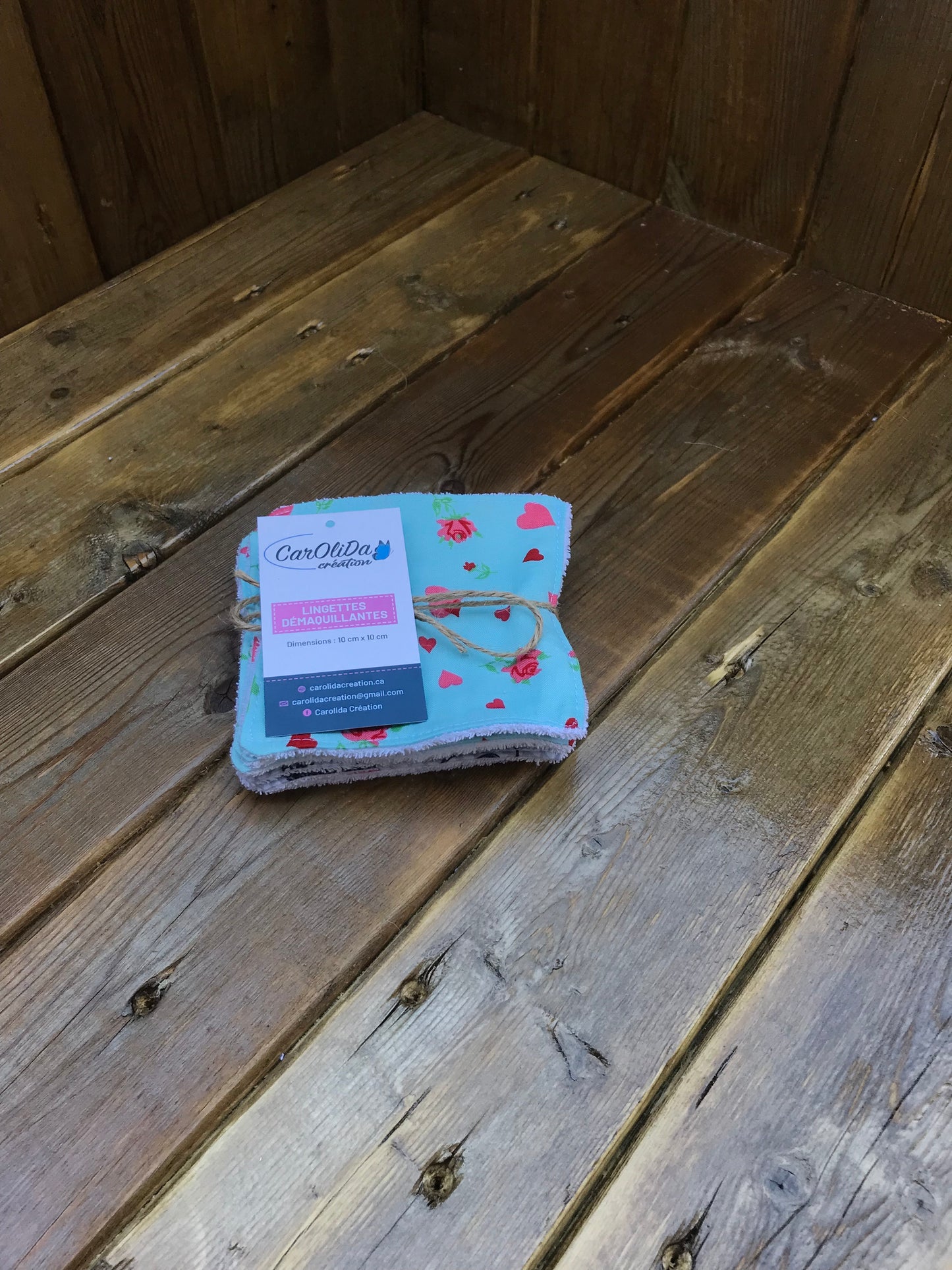 Lingette démaquillant cœur 2 motifs