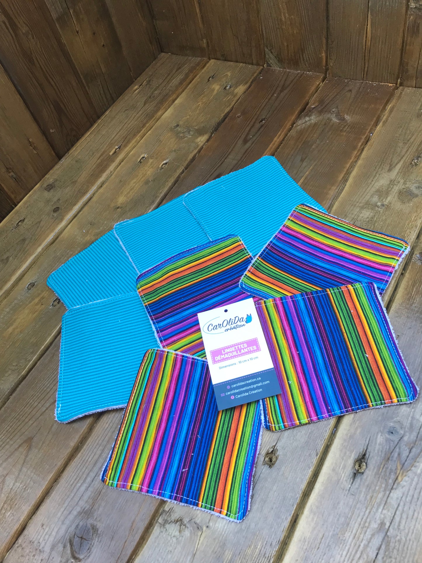 Lingette démaquillante rayé