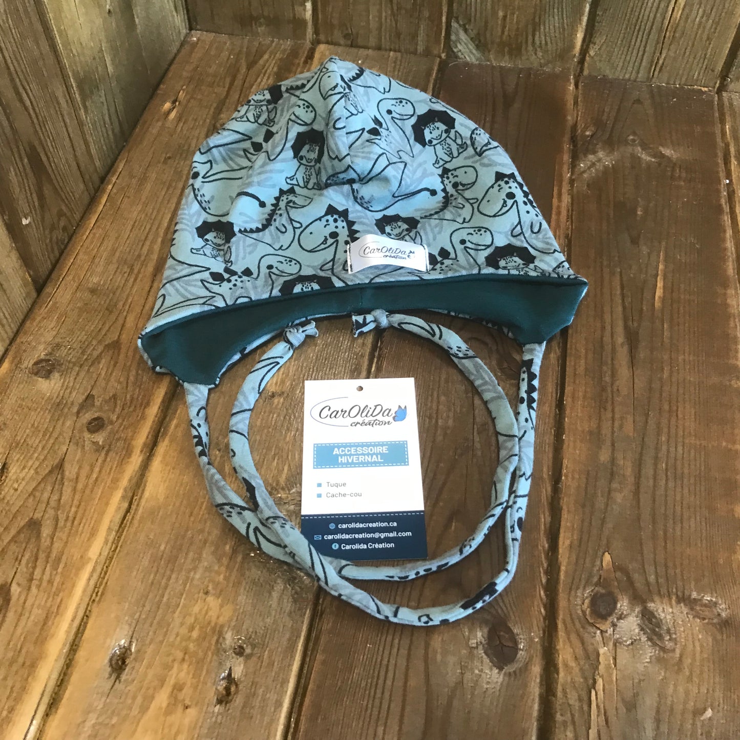 Tuque Printemps/Automne avec oreilles - Bébé Dino Petite