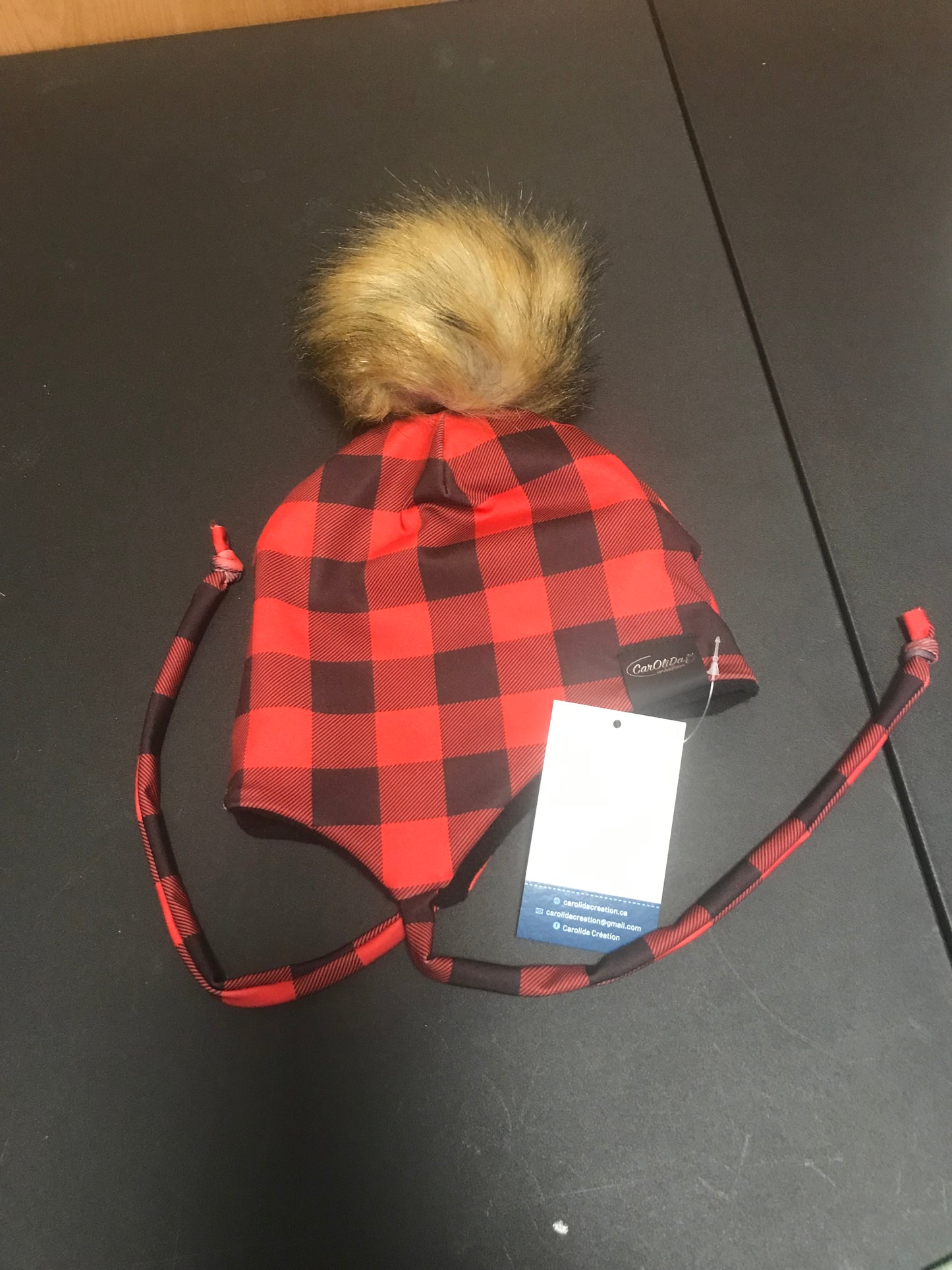 Tuque doublée avec micropolar- Carreauté Taille 2