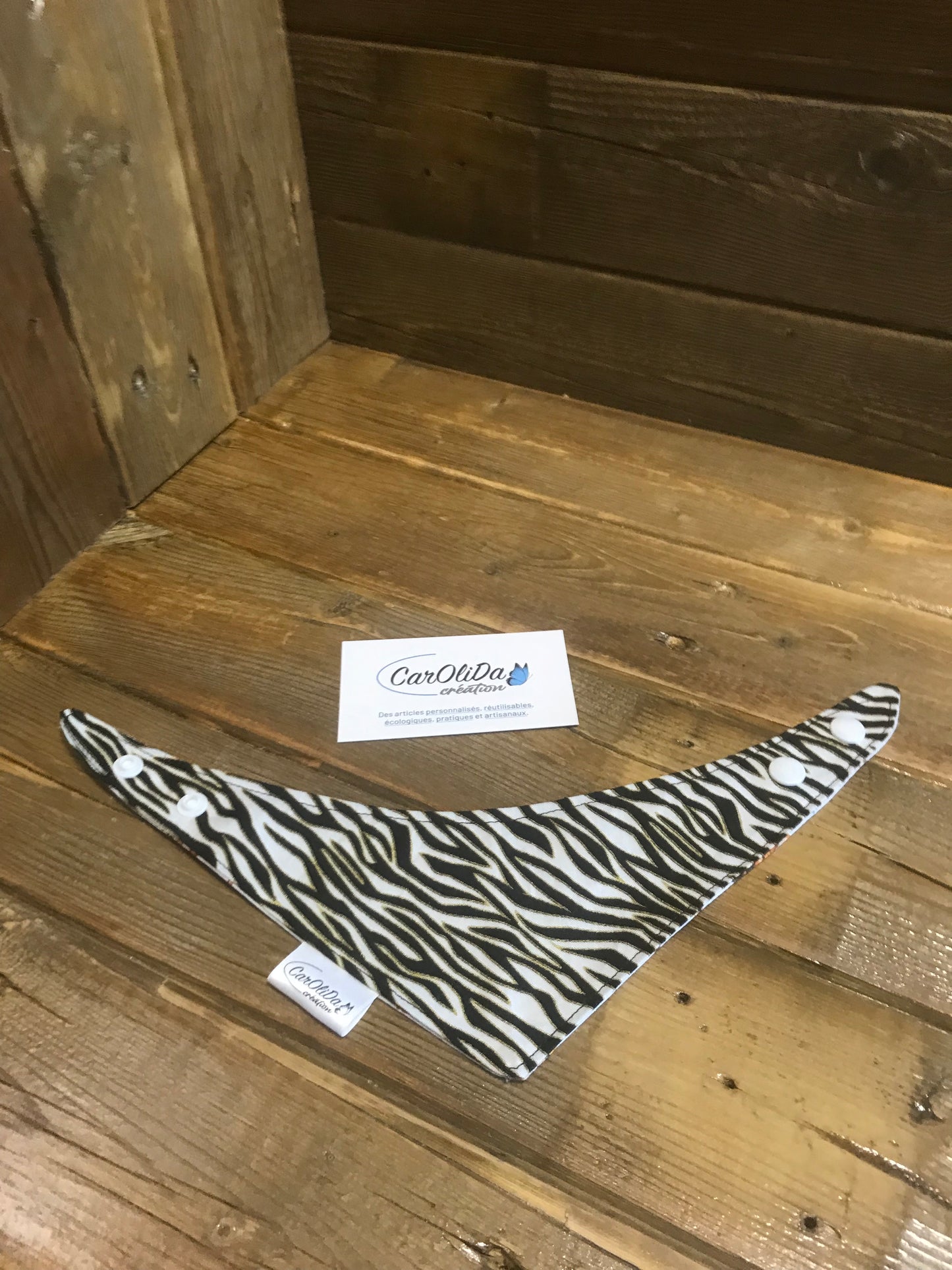 Bandana à snap réversible- tigré et chat/XS