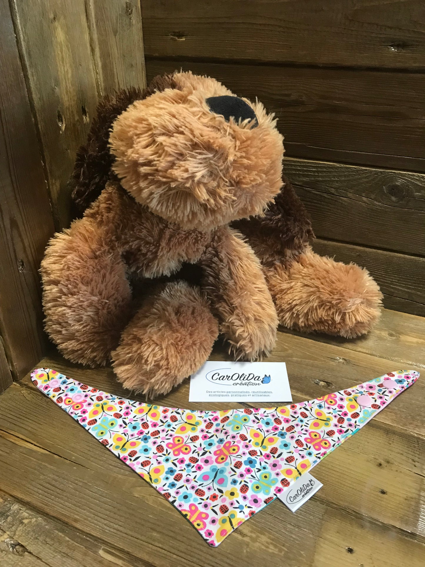 Reversible snap bandana-pink and butterfly cat/XS-small