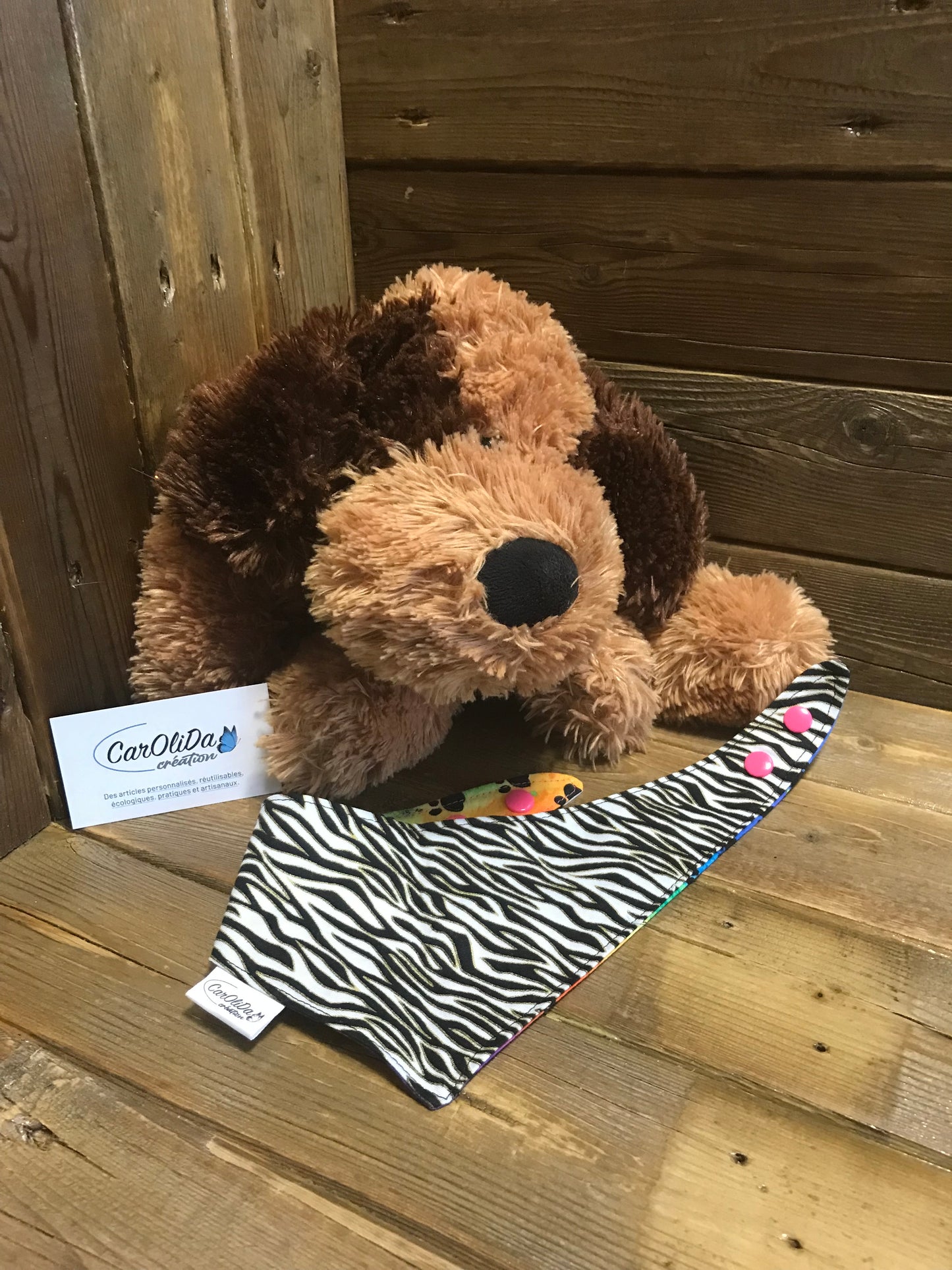 Bandana with reversible snap-colorful and colorful/Small-Medium