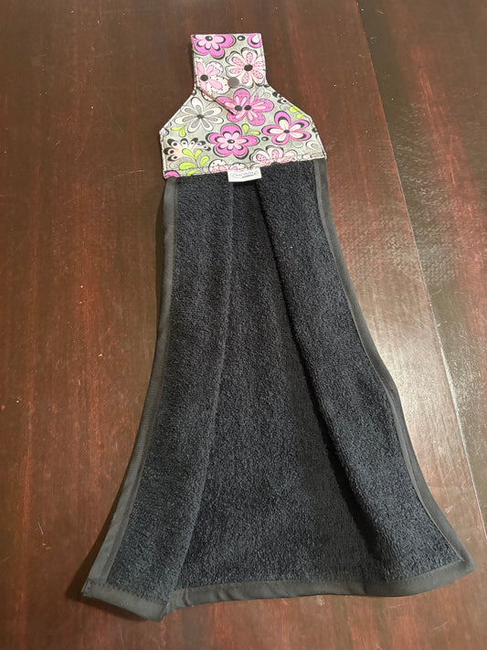 Essuie main Fleur/noir