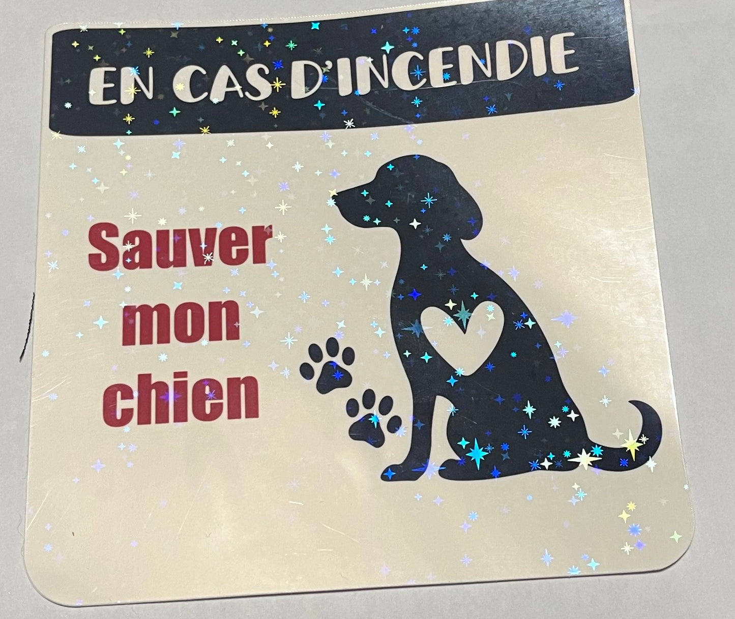 Autocollant sauvez mes animaux en cas d’incendie!