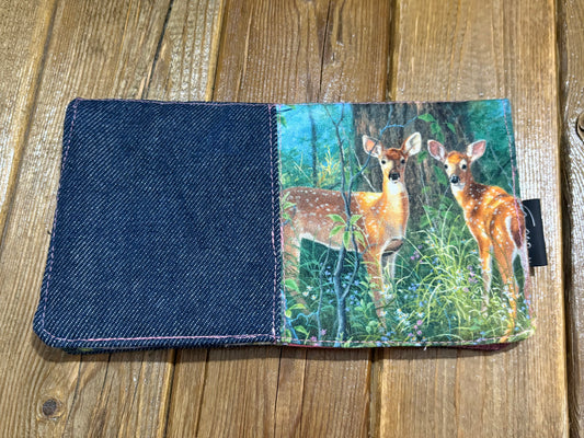 Protège carnet santé Animaux sauvages (Cerf/Rose)