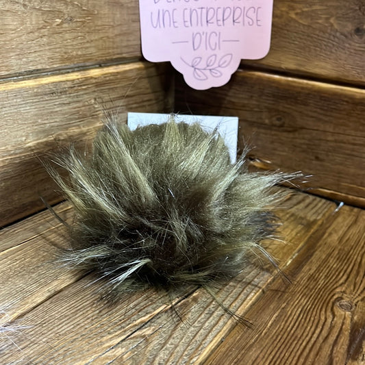 Raccoon faux fur pompom - Blue