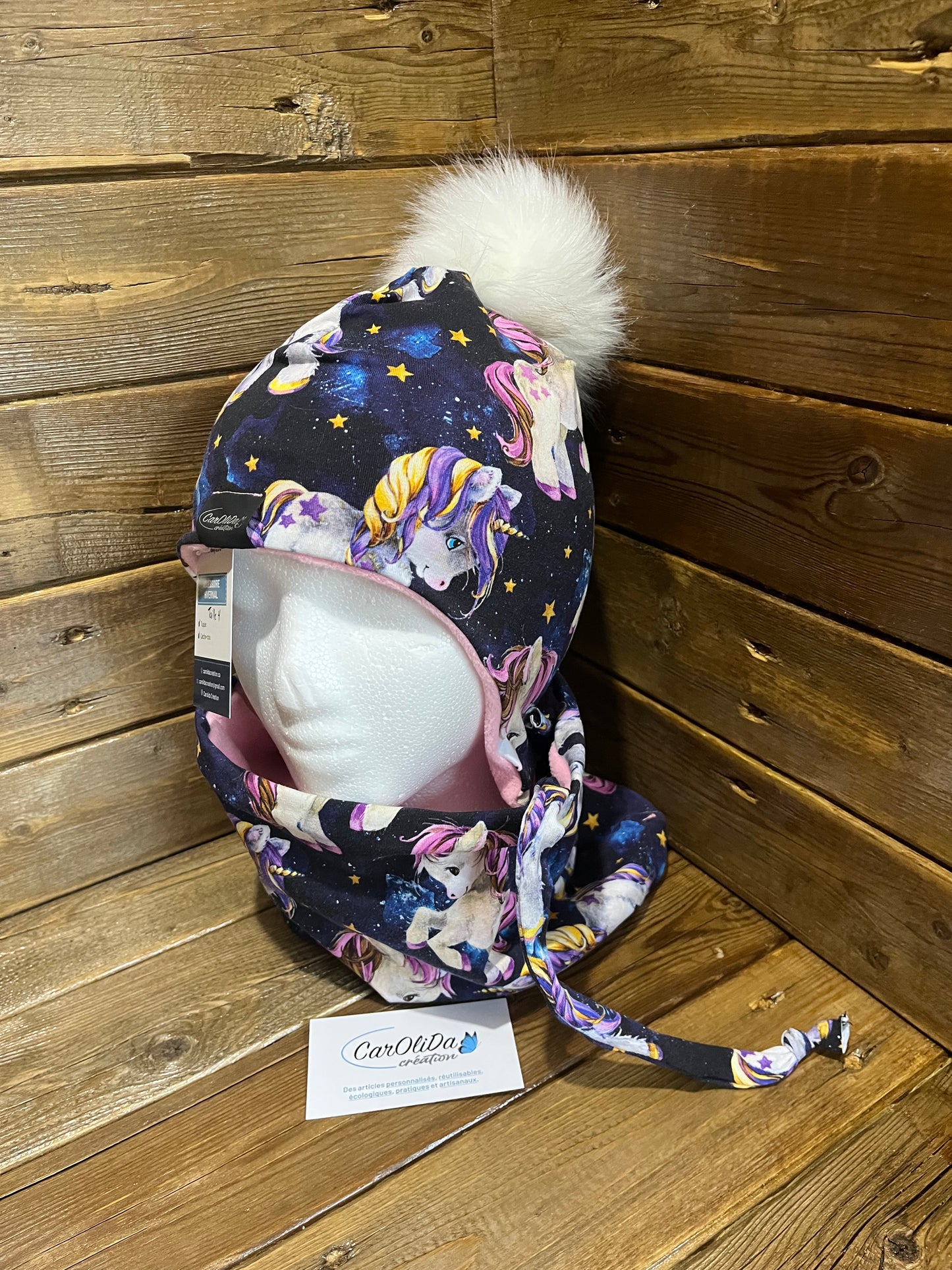 kit tuque et cache cou licorne Taille 4